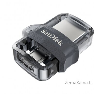 Sandisk Ultra Dual m3.0 USB atmintukas 32 GB USB Type-A / Micro-USB 3.2 Gen 1 (3.1 Gen 1) Juoda, Sidabras, Permatomas 1