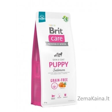 Sausas ėdalas visų veislių šuniukams ir jauniems šunims (nuo 4 savaičių iki 12 mėnesių).Brit Care Dog Grain-Free Puppy Salmon 12kg 1