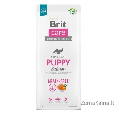 Sausas ėdalas visų veislių šuniukams ir jauniems šunims (nuo 4 savaičių iki 12 mėnesių).Brit Care Dog Grain-Free Puppy Salmon 12kg