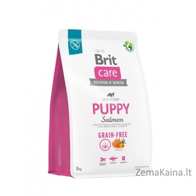 Sausas ėdalas visų veislių šuniukams ir jauniems šunims (nuo 4 savaičių iki 12 mėnesių).Brit Care Dog Grain-Free Puppy Salmon 3kg 1