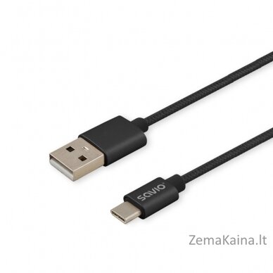 Savio CL-129 USB kabelis 2 m USB 2.0 USB A USB C Juoda 4