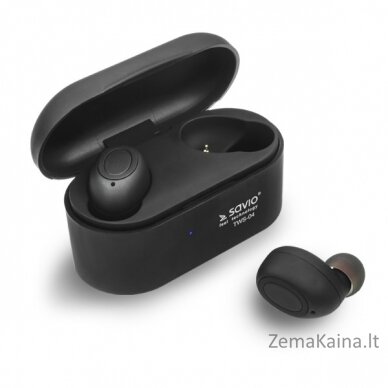 Savio TWS-04 belaidės Bluetooth ausinės juodos, grafito spalvos