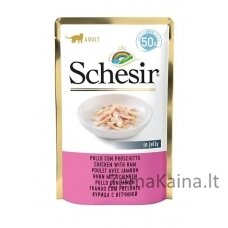 SCHESIR in jelly Chicken with ham - šlapias kačių maistas - 50 g