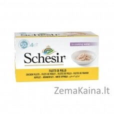 SCHESIR Vištienos filė sultinyje - šlapias kačių maistas - 6x50g