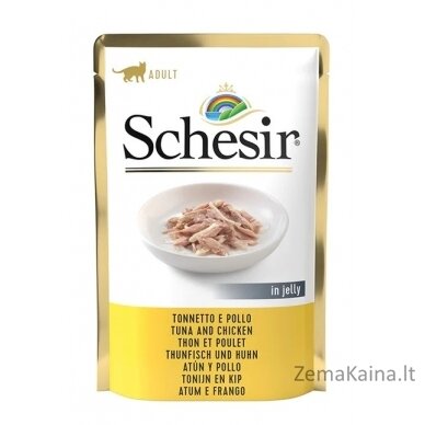 SCHESIR in jelly Tuna with chicken - šlapias kačių maistas - 85 g