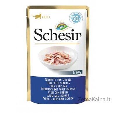 SCHESIR in jelly Tuna with seabass - šlapias kačių maistas - 50 g