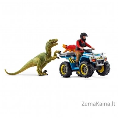 SCHLEICH DINOSAURS Pabėgimas nuo velociraptoriaus keturračiu 1