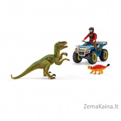 SCHLEICH DINOSAURS Pabėgimas nuo velociraptoriaus keturračiu 5