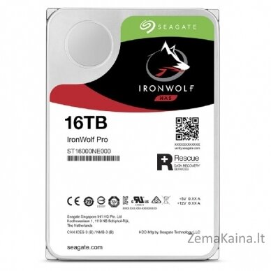 Seagate IronWolf Pro ST16000NT001 vidinis kietasis diskas 3.5" 16000 GB 3