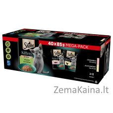 SHEBA Kitten skonių pasirinkimas padaže - šlapias kačių maistas - 40x85 g