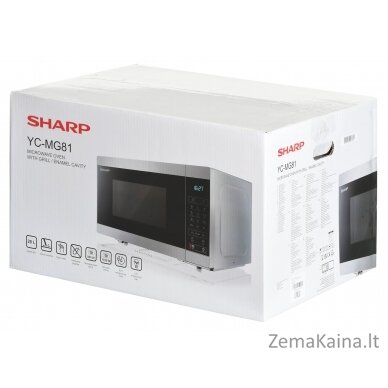 Sharp Home Appliances YC-MG81E-S mikrobangų krosnelė Stalviršis Mikrobangų krosnelė su kepsninės funkcija 28 L 900 W Juoda, Pilka 8