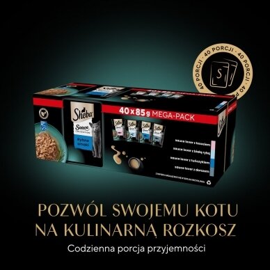 SHEBA Sauce Collection Žuvies skonių kolekcija - šlapias kačių maistas - 40x85 g 6