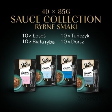 SHEBA Sauce Collection Žuvies skonių kolekcija - šlapias kačių maistas - 40x85 g 3