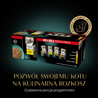 SHEBA Selection Select Slices Poultry Flavours - drėgnas kačių maistas - 40 x 85g 7