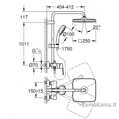 SHOWER SYSTEM Grohe TEMPESTA COSMOPOLITAN SYSTEM 250 CUBE 26692000 1