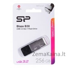 Silicon Power Blaze B30 USB atmintukas 256 GB USB A tipo 3.2 Gen 1 (3.1 Gen 1) Juoda, Sidabras