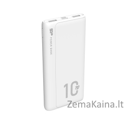 SILICON POWER QP15 Powerbank Išorinis akumuliatorius 10000 mAh 2x USB QC 3.0 1x USB-C PD (SP10KMAPBKQP150W) Balta