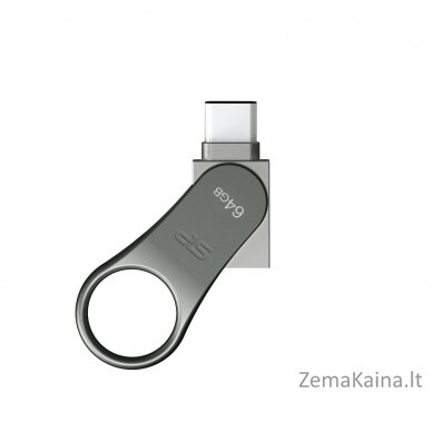 Silicon Power Mobile C80 USB flash drive 64 GB USB Type-A / USB Type-C 3.0 (3.1 Gen 1) Titanium 4