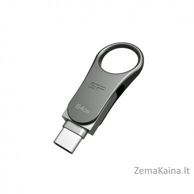 Silicon Power Mobile C80 USB flash drive 64 GB USB Type-A / USB Type-C 3.0 (3.1 Gen 1) Titanium 3