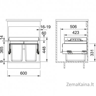 Šiukšliadėžė Franke FX 60 26-11-11, 121.0557.763 1