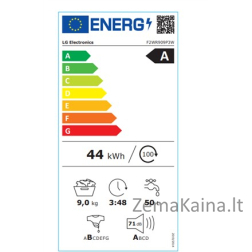 Skalbimo mašina LG F2WR909P3W, 9 kg, balta