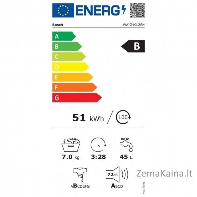 Skalbimo mašina Bosch WAJ240L2SN 1