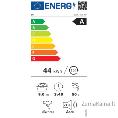 Skalbimo mašina LG F2WR709S2W 2