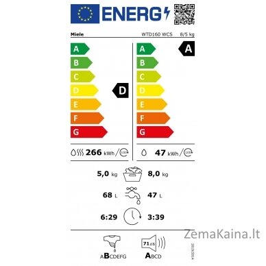 Skalbimo mašina su džiovinimo funkcija Miele WTD160 WCS, 8/5 kg 1