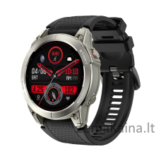 Smartwatch sportowy Manta Activ X GPS srebrny + pomarańczowy pasek