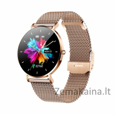 Smartwatch zegarek damski Manta Alexa złoty + różowy pasek