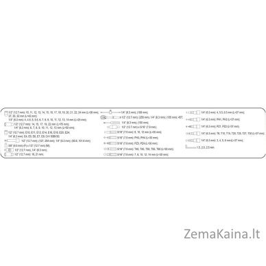 GALVUČIŲ IR RAKTŲ KOMPLEKTAS STHOR 108 VNT. 1/4" + 1/2" (58685) 4