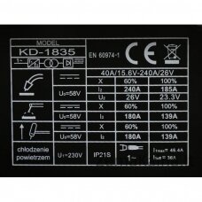 Suvirinimo aparatas MIG/MAG/TIG LIFT/MMA 240A (KD1835)