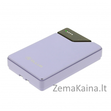 Tellur Power Bank 10000mAh, USB-C + Lightning cables built-in  purple