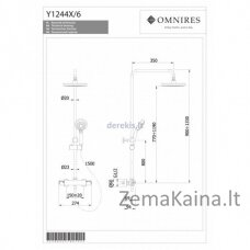 Termostatinis dušo komplektas OMNIRES Y Y1244 X/6/K CR