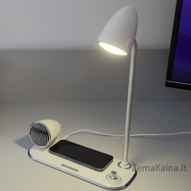 Tellur Nostalgia Wireless Desk Charger, Bluetooth Speaker, Desk Lamp white 3