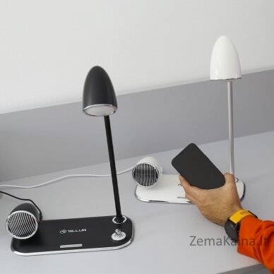 Tellur Nostalgia Wireless Desk Charger, Bluetooth Speaker, Desk Lamp white 4