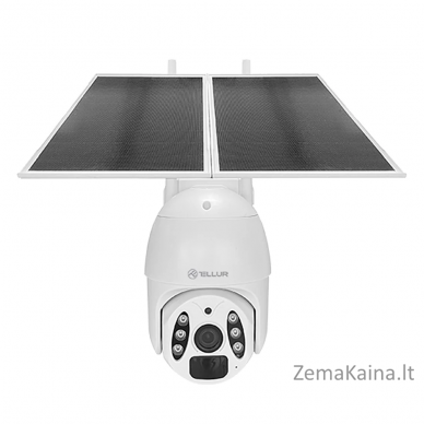 Tellur Smart WiFi Solar Camera P&T 3MP, 2K UltraHD, PIR, 20W solar panel, white