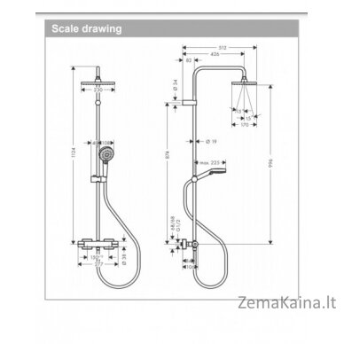 Termostatinė dušo sistema Hansgrohe Vernis Shape 230 1 Jet 26286670, juoda matinė 1