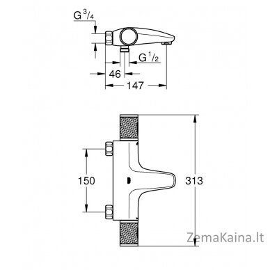 Termostatinis vonios/dušo maišytuvas Grohe Grohtherm 1000 Performance 34830000 1