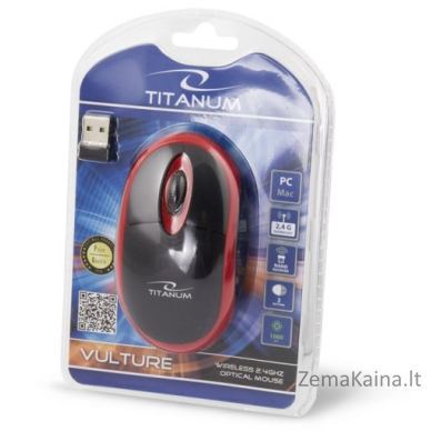 Titanum TM116E Wireless 3D mouse 2.4GHZ Black / Red 4