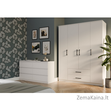 Topeshop ROMANA 160 BIEL KPLB miegamojo drabužių / sieninė spinta 11 spintos 4 durys Balta Drabužinė 5