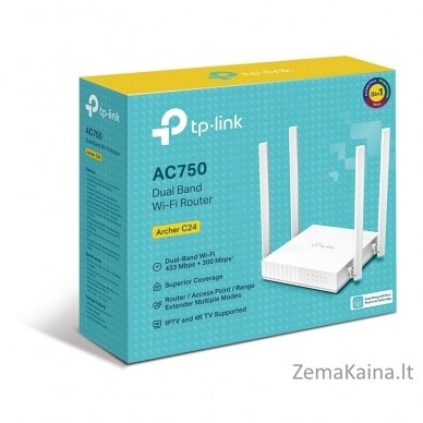 TP-LINK ARCHER C24 belaidis maršrutizatorius Greitas eternetas Dviguba juosta (2,4 GHz / 5 GHz) Balta 3