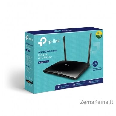 TP-LINK Archer MR200 belaidis maršrutizatorius Greitas eternetas Dviguba juosta (2,4 GHz / 5 GHz) 4G Juoda 3