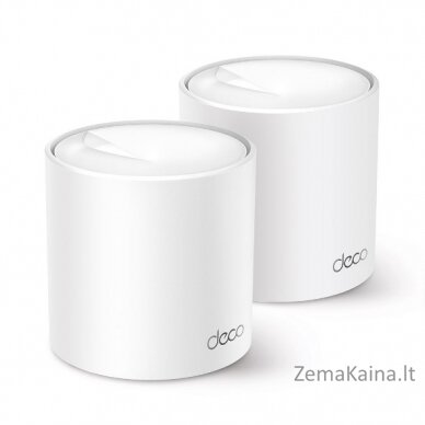 TP-LINK Deco X50 (2-pack) Dviguba juosta (2,4 GHz / 5 GHz) Wi-Fi 6 (802.11ax) Balta 3 Vidinis