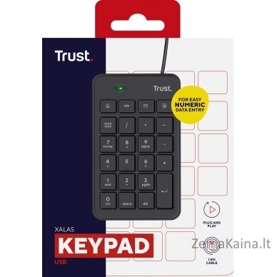 Trust 22221 skaičių klaviatūra Knyginis kompiuteris / kompiuteris USB Juoda 5