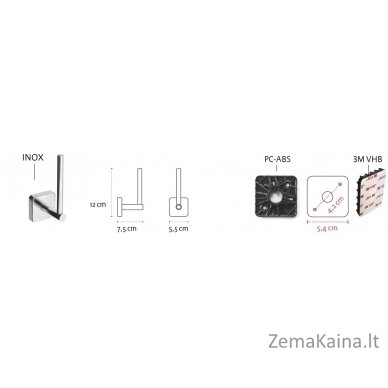 Tualetinio popieriaus laikiklis Kapitan QUATTRO 44 01 55, juodas matinis 1