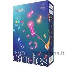 Twinkly Candies – 100 Lampki w kształcie świeczki RGB LEDs, zielony przewód, USB-C