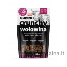 UNISZKI Crunchy Jautiena su Petrašolėmis ir Dilgėlėmis - Skanėstas Šunims - 80g