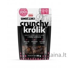 UNISZKI Crunchy Triušis su Mėta ir Dilgėlėmis - Skanėstas Šunims - 80g