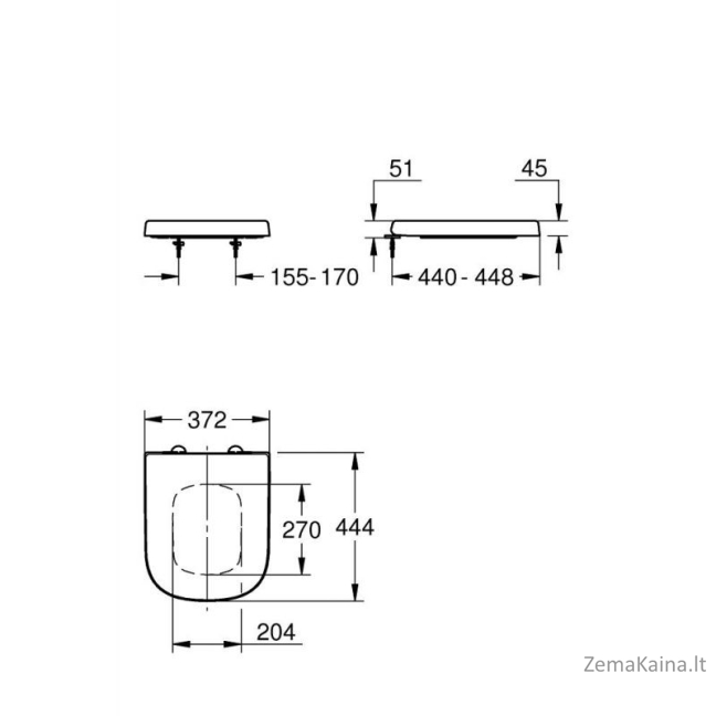 Unitazo sėdynė su dangčiu Euro Ceramic 39330002 1